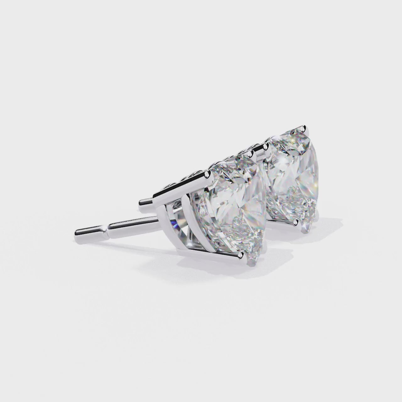 The Brittany Heart Solitaire Stud Earrings