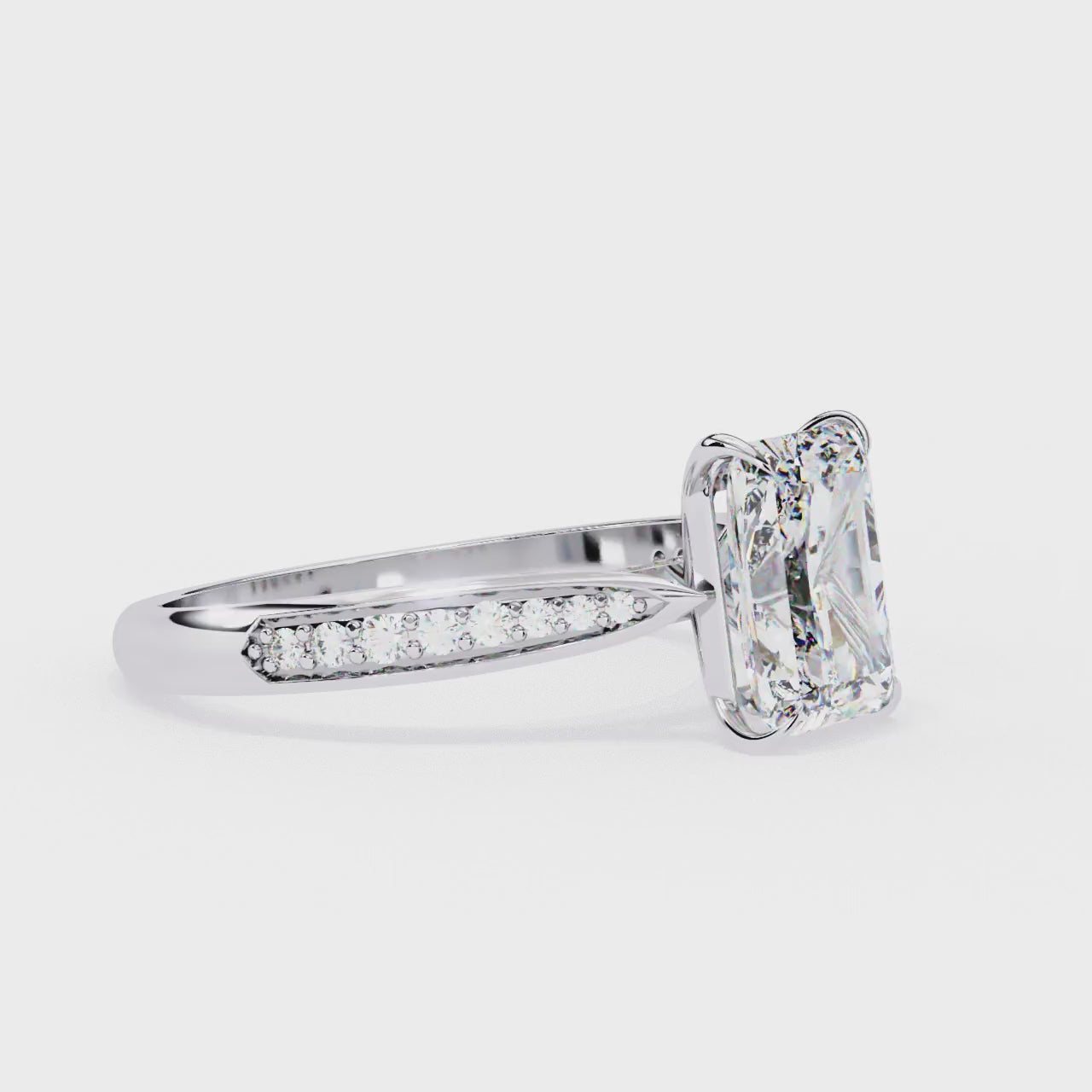 The Nataley Radiant Hidden Accent Engagement Ring
